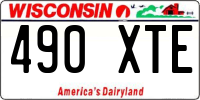 WI license plate 490XTE