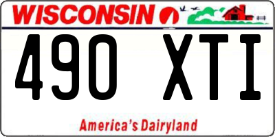 WI license plate 490XTI