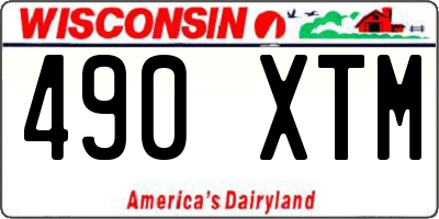 WI license plate 490XTM