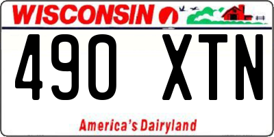 WI license plate 490XTN