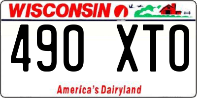 WI license plate 490XTO