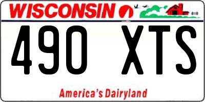 WI license plate 490XTS