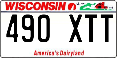 WI license plate 490XTT