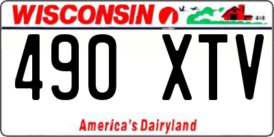 WI license plate 490XTV
