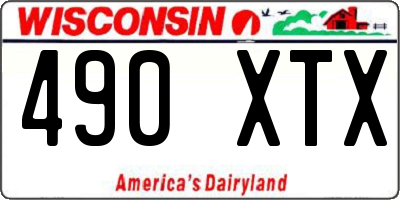 WI license plate 490XTX