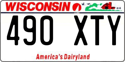 WI license plate 490XTY