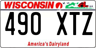 WI license plate 490XTZ