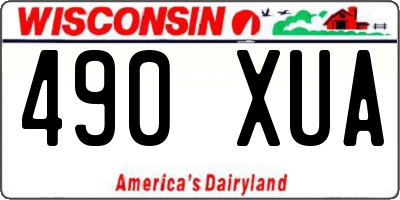 WI license plate 490XUA