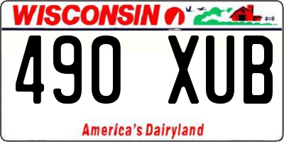 WI license plate 490XUB