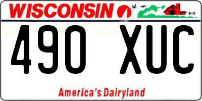 WI license plate 490XUC