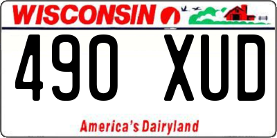 WI license plate 490XUD