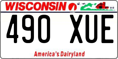 WI license plate 490XUE