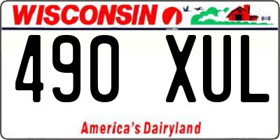 WI license plate 490XUL