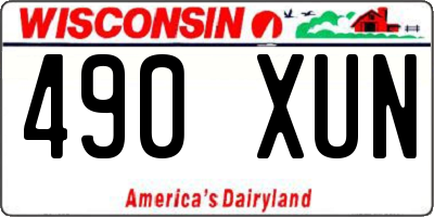 WI license plate 490XUN