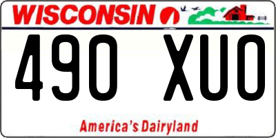 WI license plate 490XUO