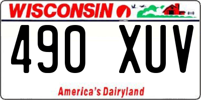 WI license plate 490XUV
