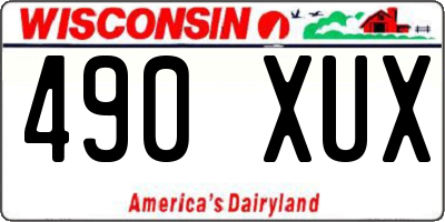 WI license plate 490XUX