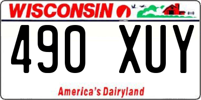WI license plate 490XUY