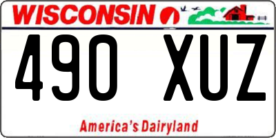 WI license plate 490XUZ