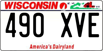 WI license plate 490XVE