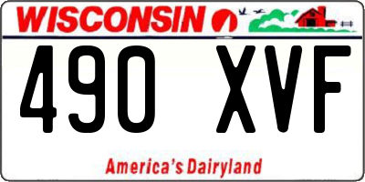 WI license plate 490XVF