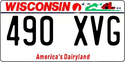 WI license plate 490XVG