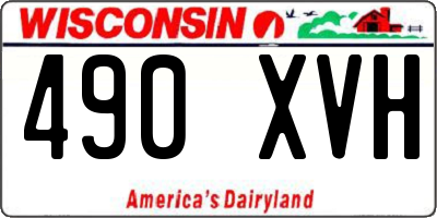 WI license plate 490XVH
