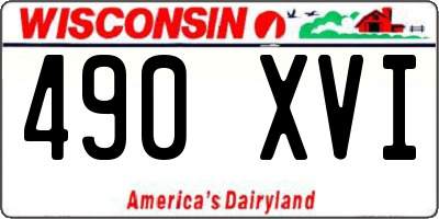 WI license plate 490XVI