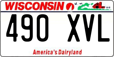 WI license plate 490XVL