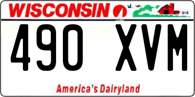 WI license plate 490XVM