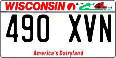 WI license plate 490XVN