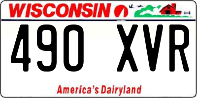 WI license plate 490XVR