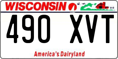 WI license plate 490XVT