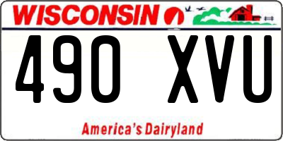 WI license plate 490XVU