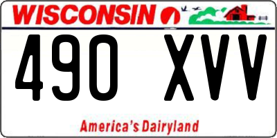 WI license plate 490XVV