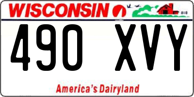 WI license plate 490XVY