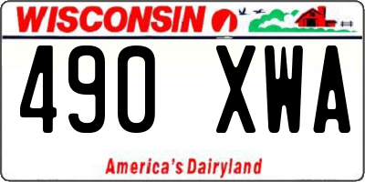 WI license plate 490XWA