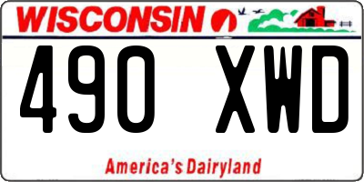 WI license plate 490XWD