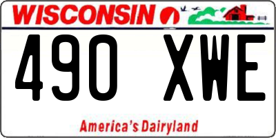 WI license plate 490XWE