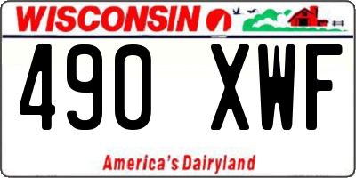 WI license plate 490XWF