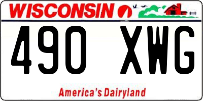 WI license plate 490XWG