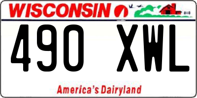 WI license plate 490XWL