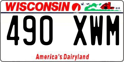 WI license plate 490XWM