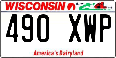 WI license plate 490XWP