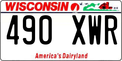 WI license plate 490XWR