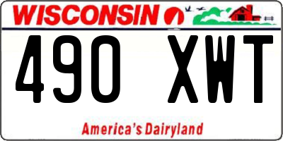 WI license plate 490XWT