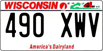 WI license plate 490XWV