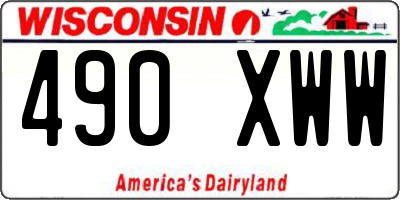 WI license plate 490XWW