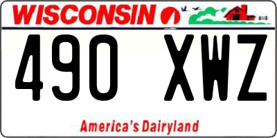 WI license plate 490XWZ