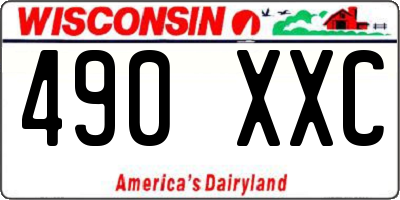 WI license plate 490XXC